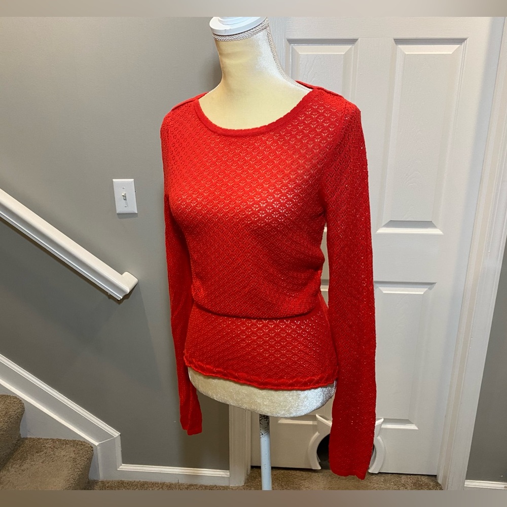 Anthropologie Modcloth Pointelle Taken Long Sleeve Top - Picture 4 of 8
